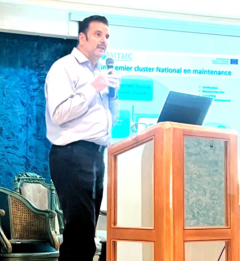 Dr Mohamed Belhaj speaking during an innovation and industry event